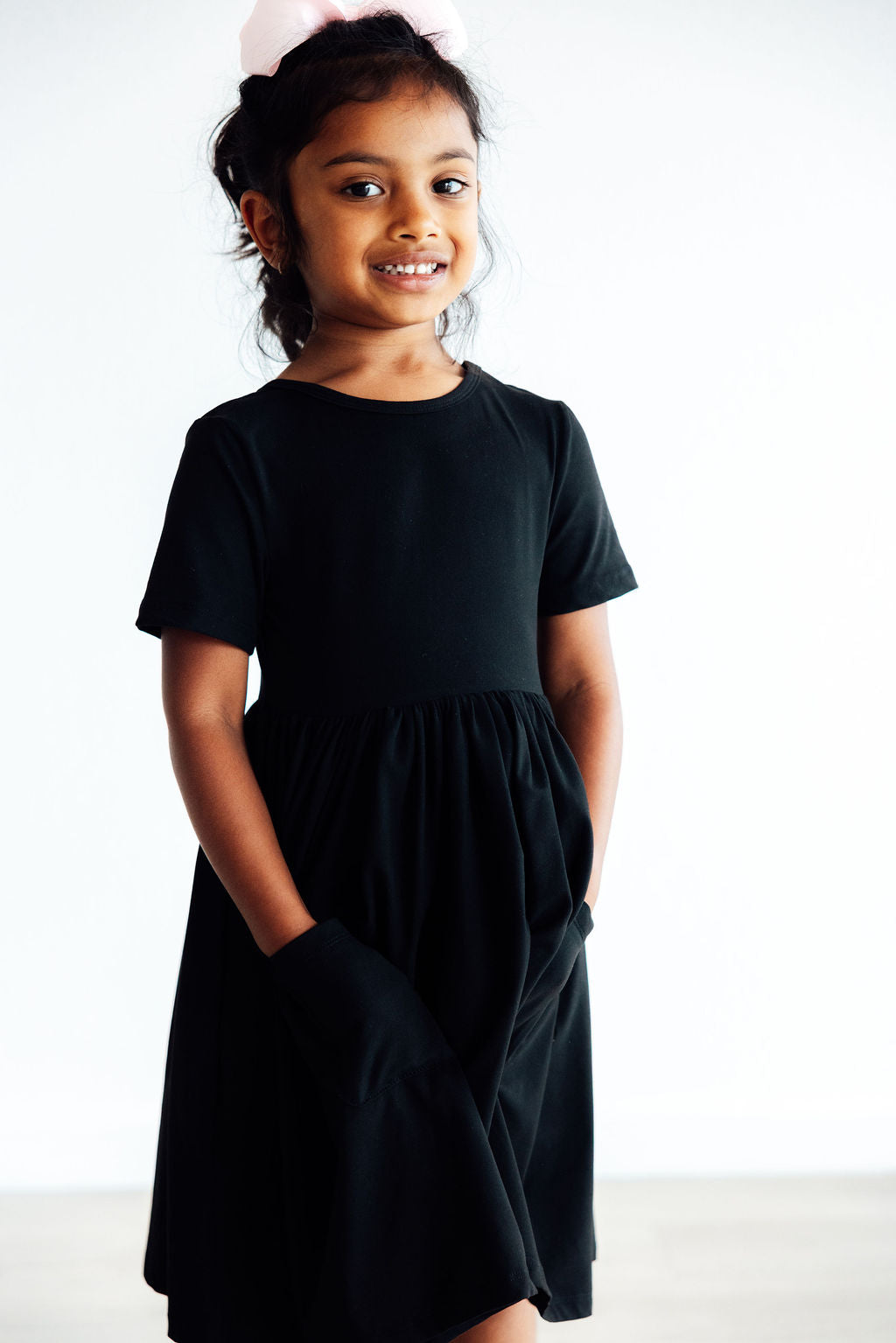 Girls' Black Pocket Twirl Dress Size: 2T Toddler By Mila & Rose