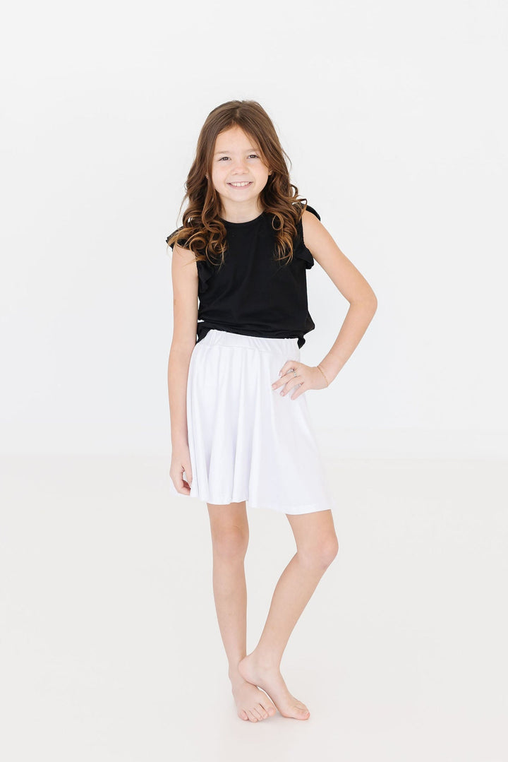 Black S/S Ruffle Tee-Mila & Rose ®