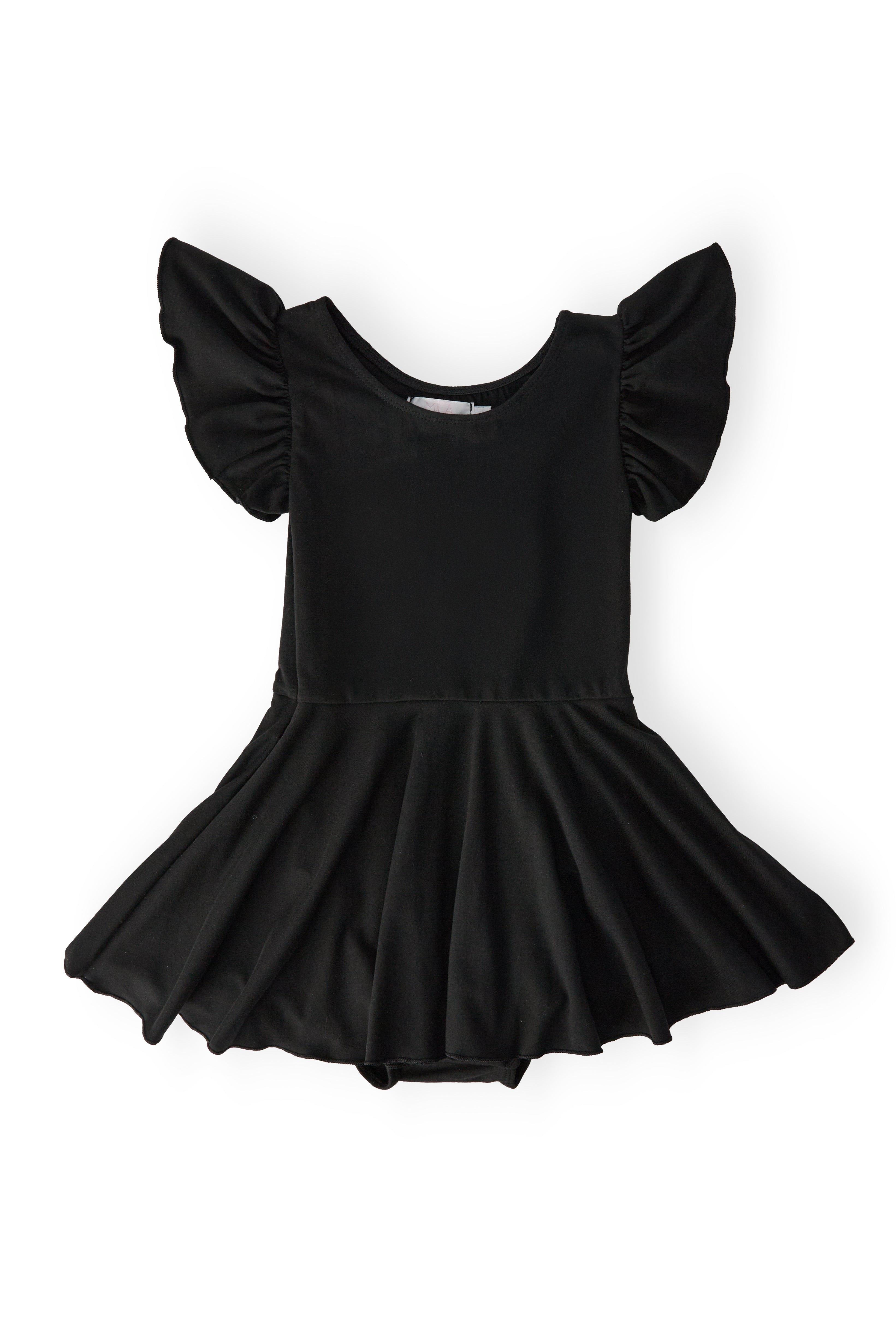 Black S/S Twirl Leotard-Mila & Rose ®