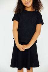 Black Scrunchy Pocket Tee-Mila & Rose ®