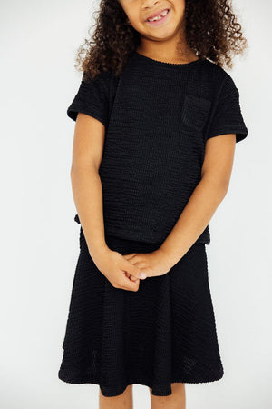 Black Scrunchy Pocket Tee-Mila & Rose ®