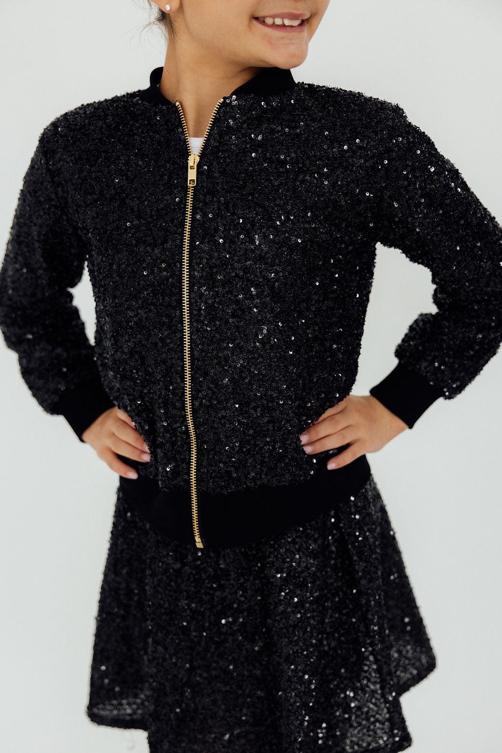 (V) Black Sequin Jacket-Mila & Rose ®
