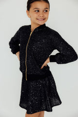 Black Sequin Twirl Skort-Mila & Rose ®