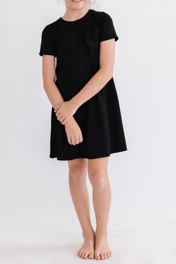 black short sleeve t shirt dress Mila & Rose T-Shirt Dress, 4T Color:Grayish Blue shirt dresses for women Birthday Decorations 50th Birthday colour: khaki-wrap-top-belted-short-sleeve-plisse-midi-dress