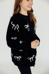 Black/Coconut Bow Cozy Cardigan-Mila & Rose ®