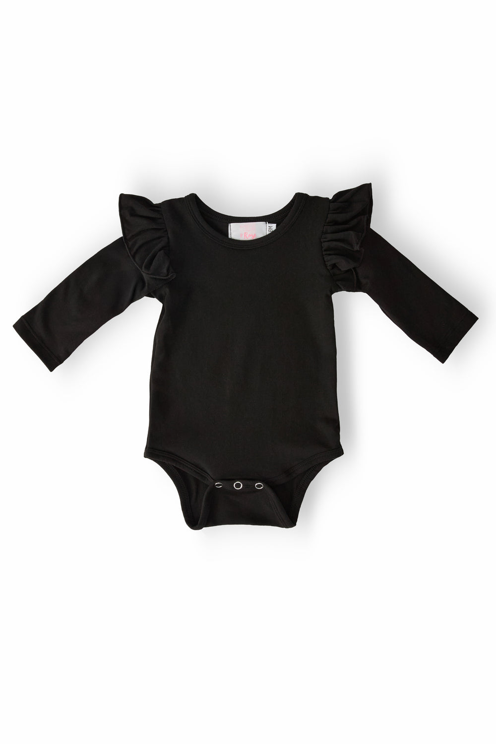 Black L/S Flutter Bodysuit-Mila & Rose ®