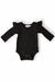 Black L/S Flutter Bodysuit-Mila & Rose ®