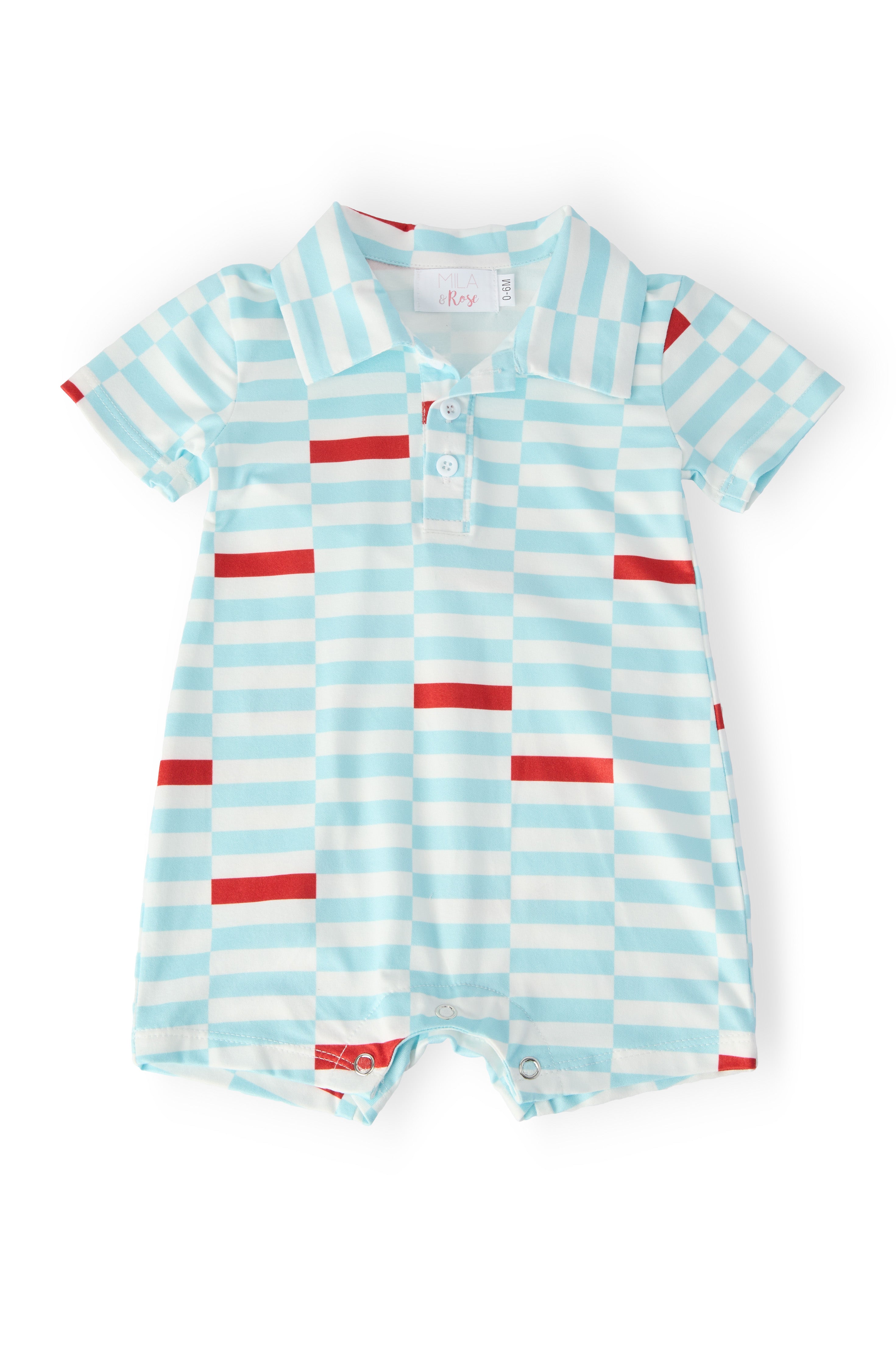 Block Party Polo Shorty One-Piece-Mila & Rose ®