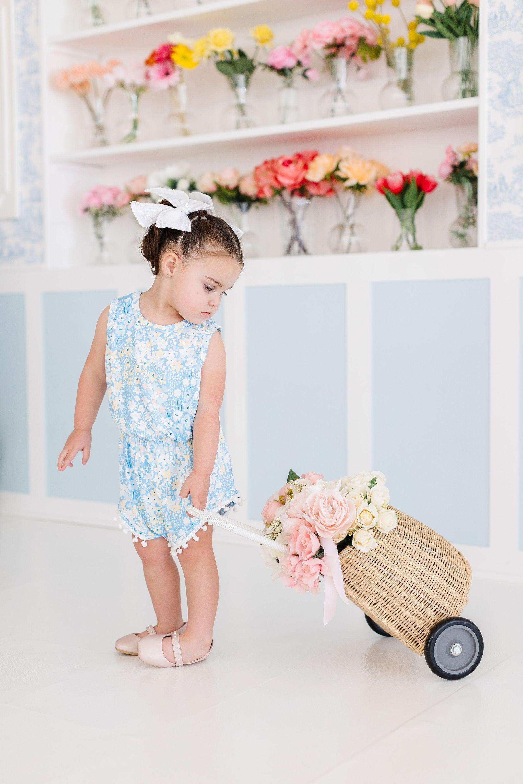 SALE Blooming in Blue Pom Pom Romper-Mila & Rose ®