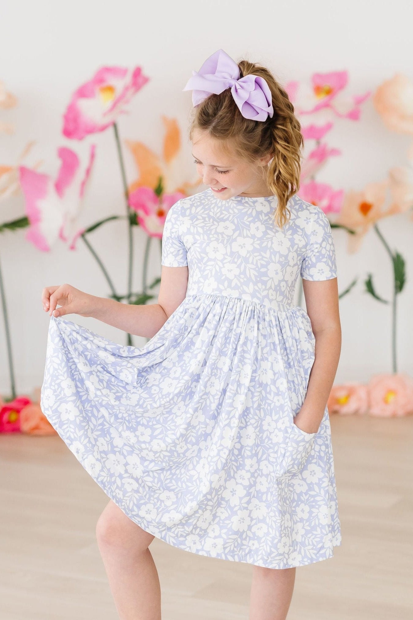 Girls' Blossom Bliss Pocket Twirl Dress Size: 12-24M by Mila & Rose