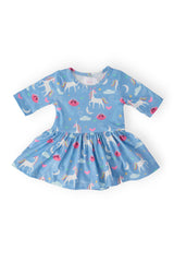 Blue Moon 3/4 Sleeve Twirl Bodysuit-Mila & Rose ®