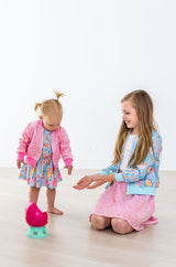 SALE Blue Retro Unicorns Satin Jacket-Mila & Rose ®