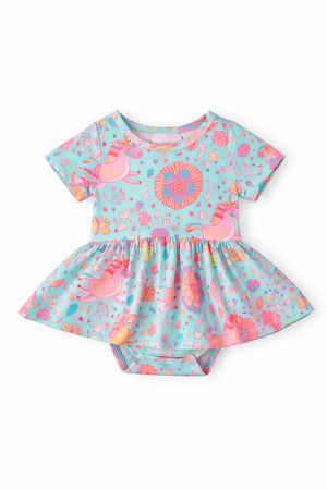 SALE Blue Retro Unicorns S/S Twirl Bodysuit-Mila & Rose ®