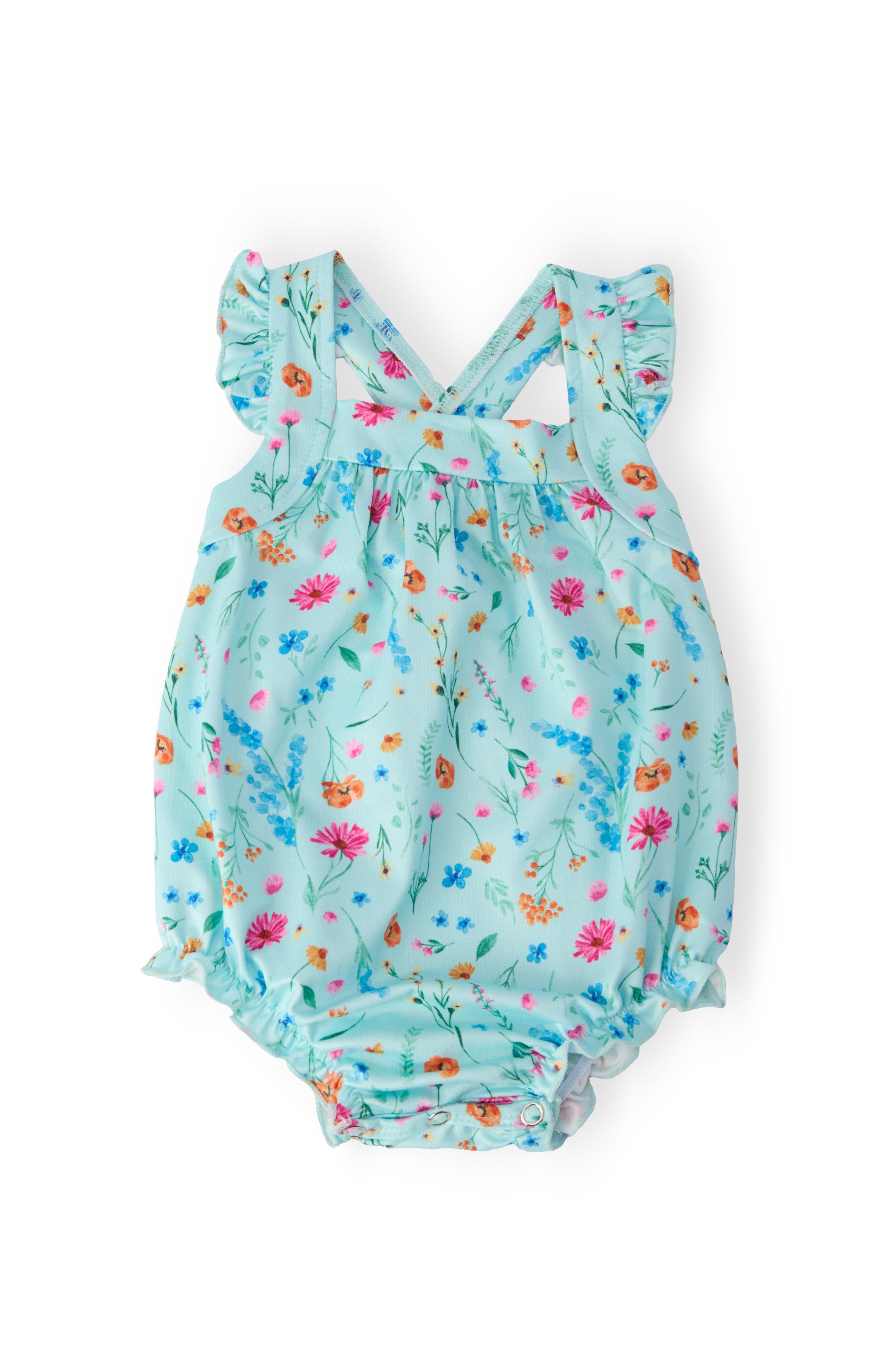 Bluebell Breeze Ruffle Cross Back Romper-Mila & Rose ®