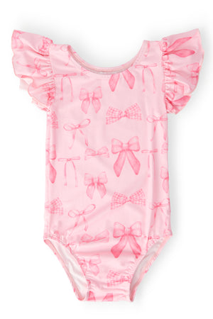 Blushing Bows S/S Flutter Sleeve Leotard-Mila & Rose ®