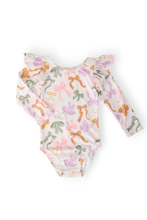 Boho Bows L/S Flutter Sleeve Leotard-Mila & Rose ®