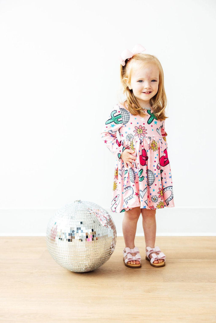 SALE Boots & Bling L/S Pocket Twirl Dress-Mila & Rose ®