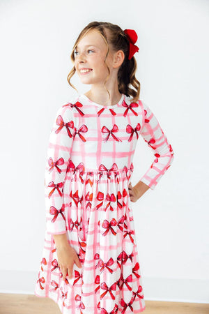 Bow La La L/S Pocket Twirl Dress-Mila & Rose ®