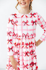 Bow La La L/S Pocket Twirl Dress-Mila & Rose ®
