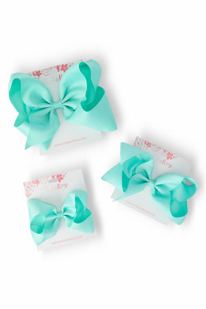 Aqua Grosgrain Hair Bow-Mila & Rose ®