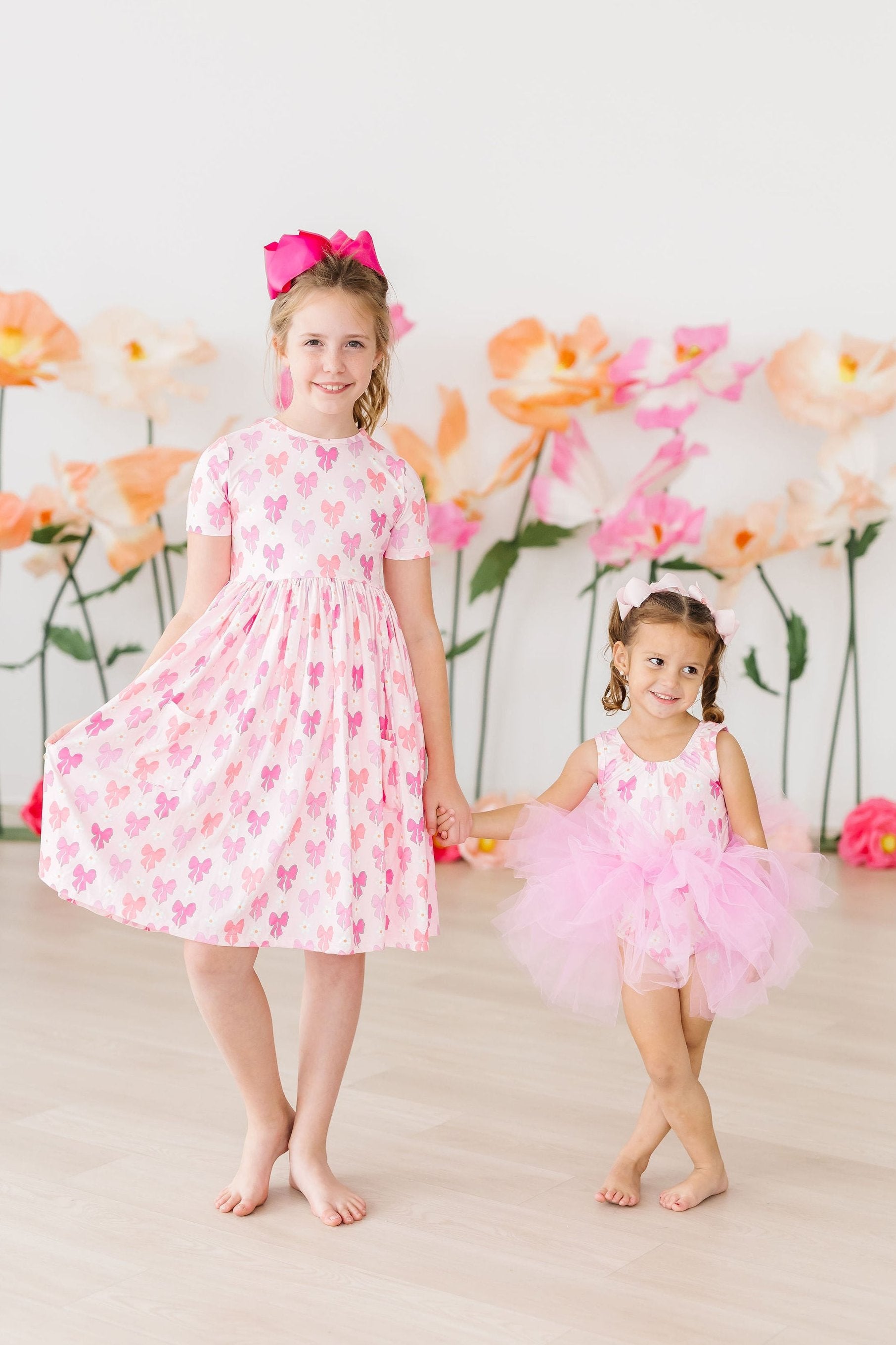 Bow Beauty S/S Pocket Twirl Dress-Mila & Rose ®