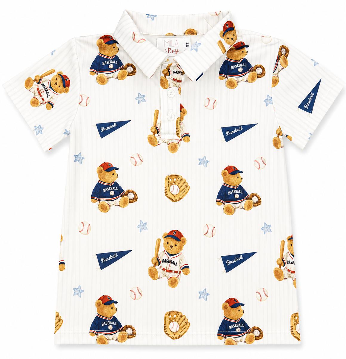 Boys Baseball Bears S/S Polo-Mila & Rose ®