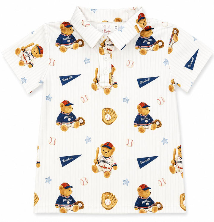 Boys Baseball Bears S/S Polo-Mila & Rose ®