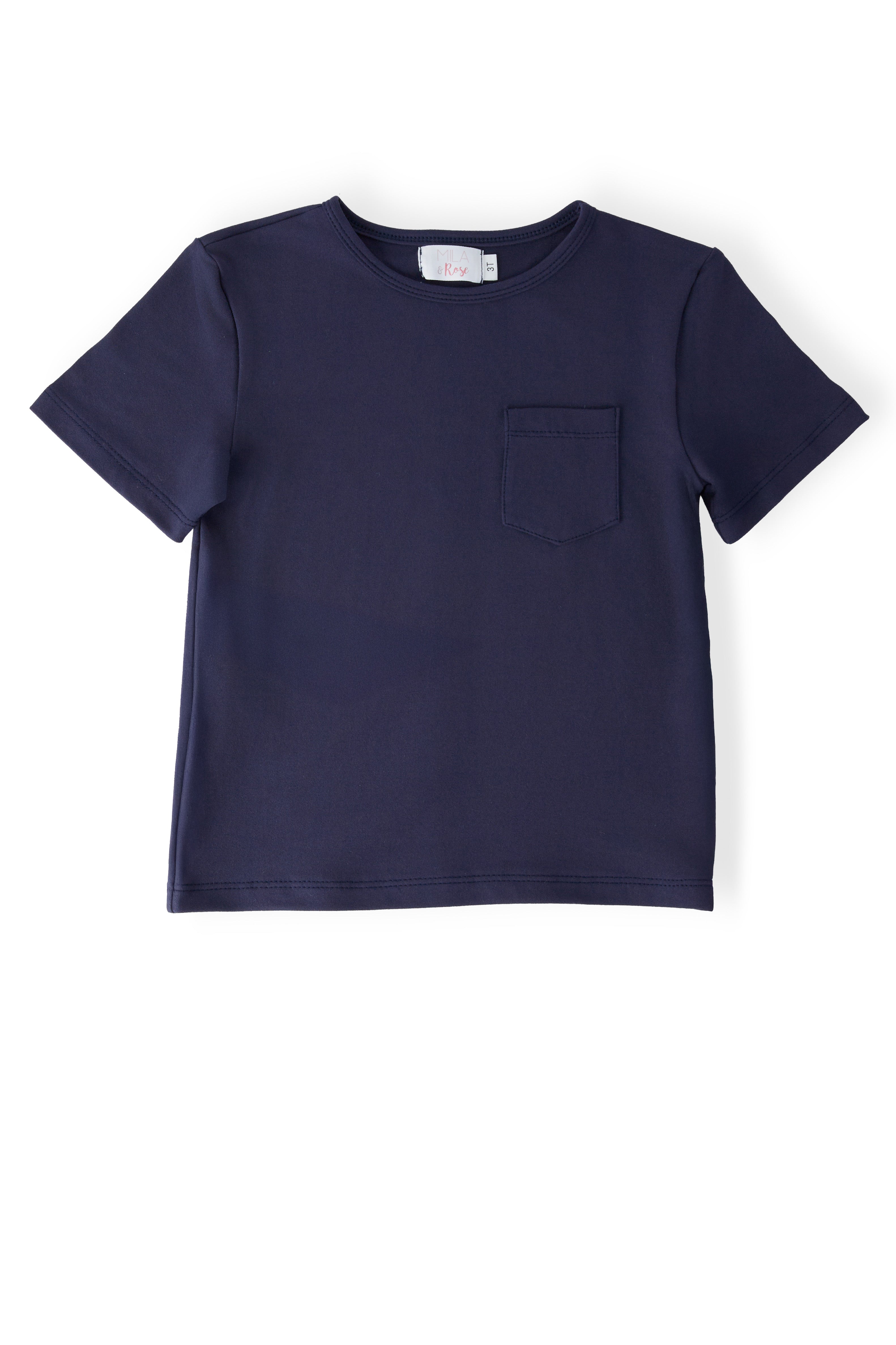 Boys Navy S/S Pocket Tee-Mila & Rose ®