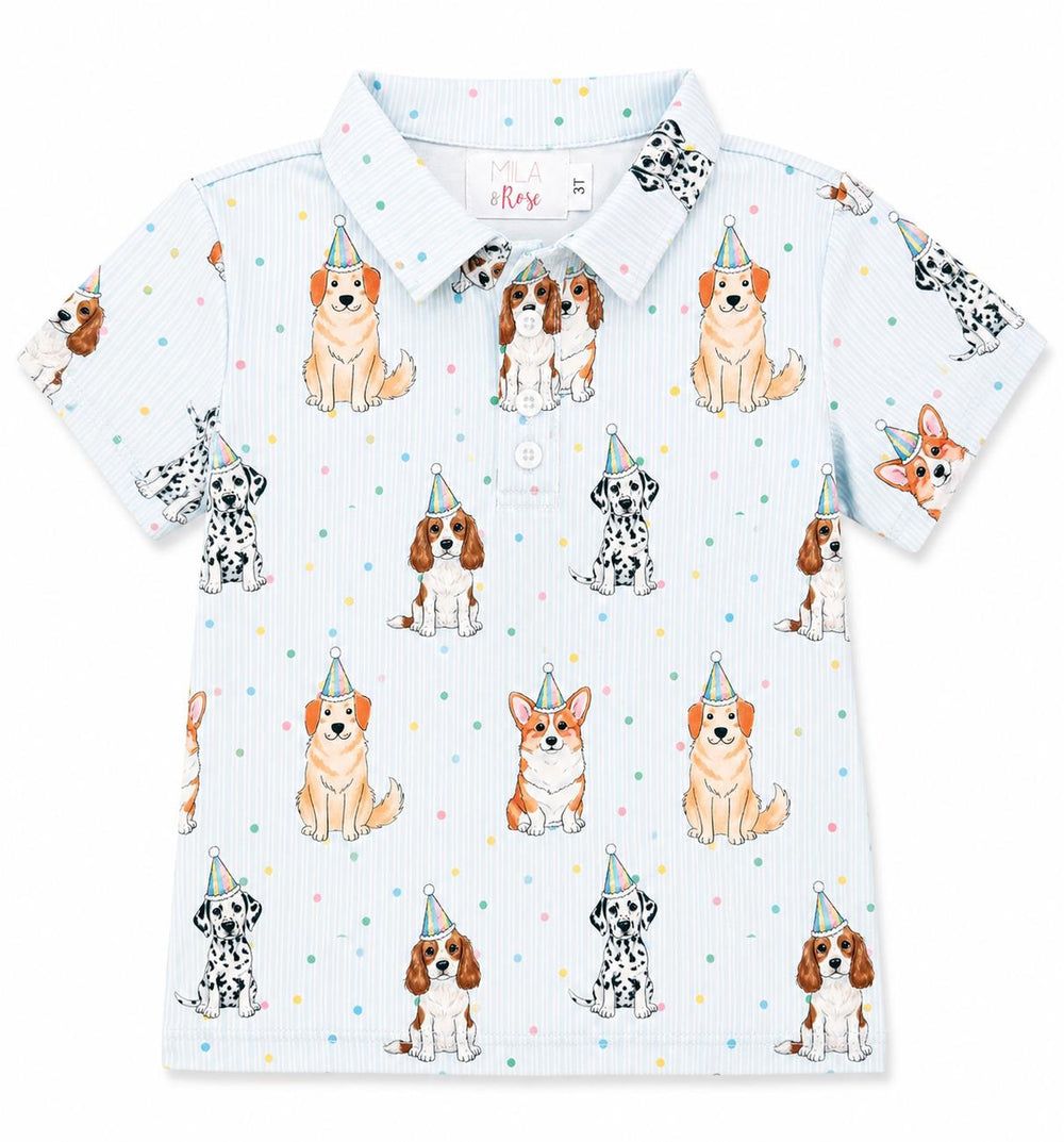 Boys Party Pups S/S Polo-Mila & Rose ®