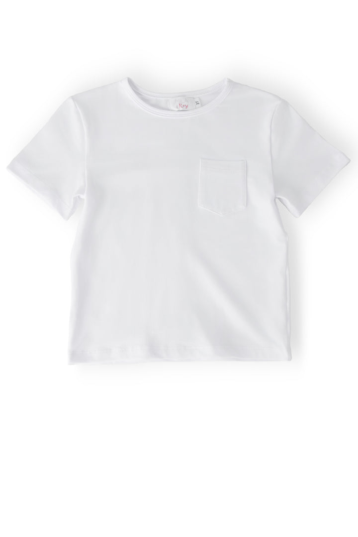 Boys White S/S Pocket Tee-Mila & Rose ®
