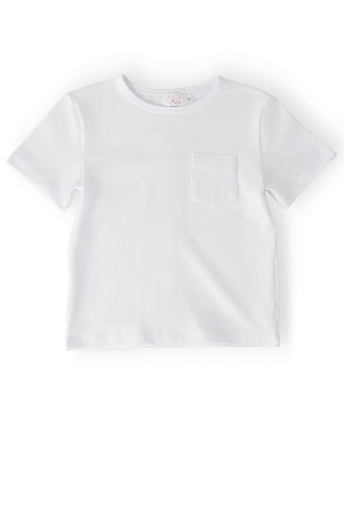 Boys White S/S Pocket Tee-Mila & Rose ®