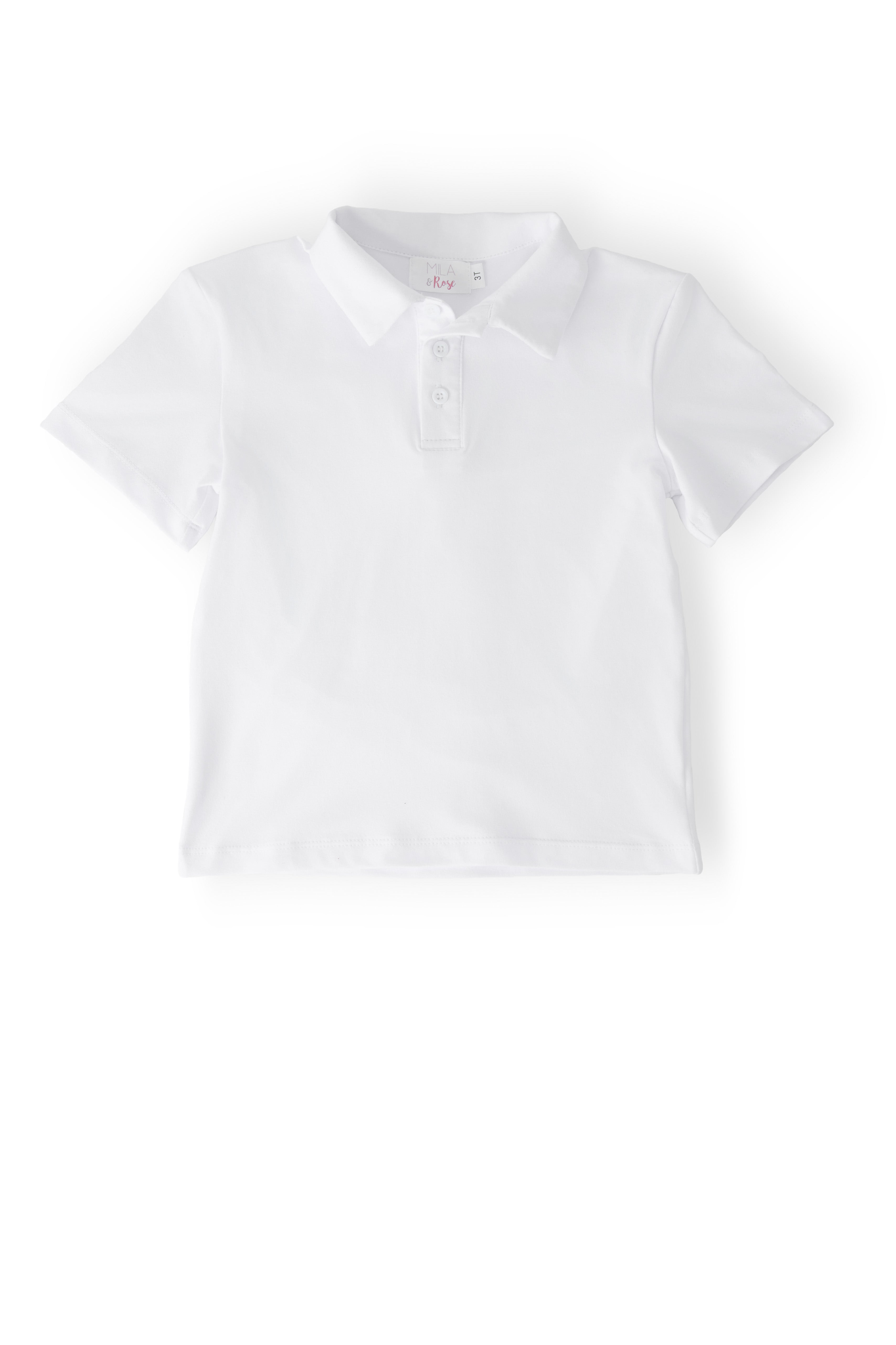 Boys White S/S Polo-Mila & Rose ®