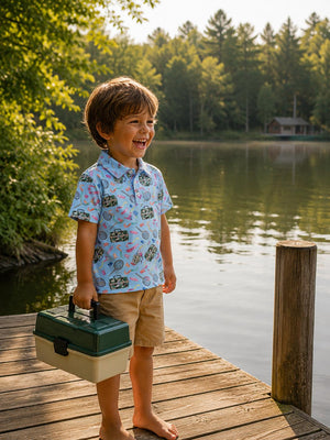 Boys Fishing Snacks S/S Polo-Mila & Rose ®