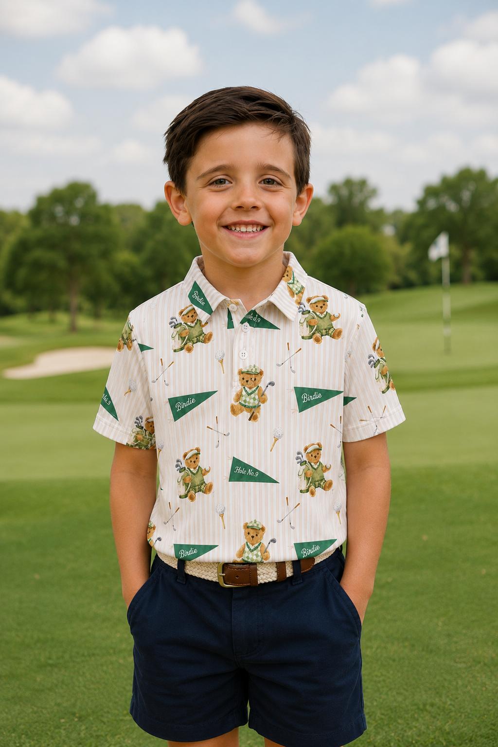 Boys Golfing Bears S/S Polo-Mila & Rose ®