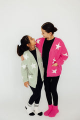 Bright Pink/Coconut Star Cozy Socks-Mila & Rose ®