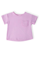 Bright Lilac Ruffle Pocket Tee-Mila & Rose ®