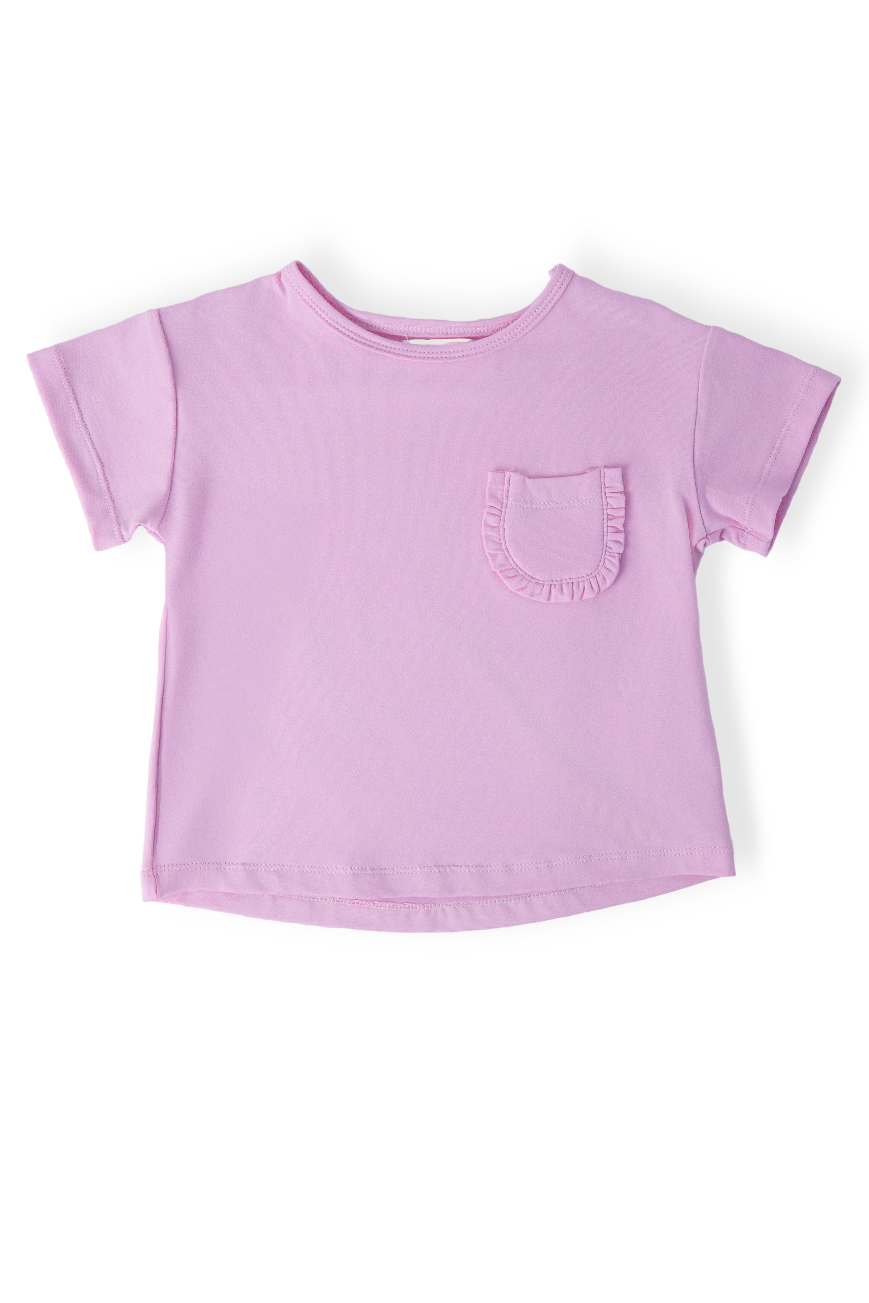 Bright Lilac Ruffle Pocket Tee-Mila & Rose ®