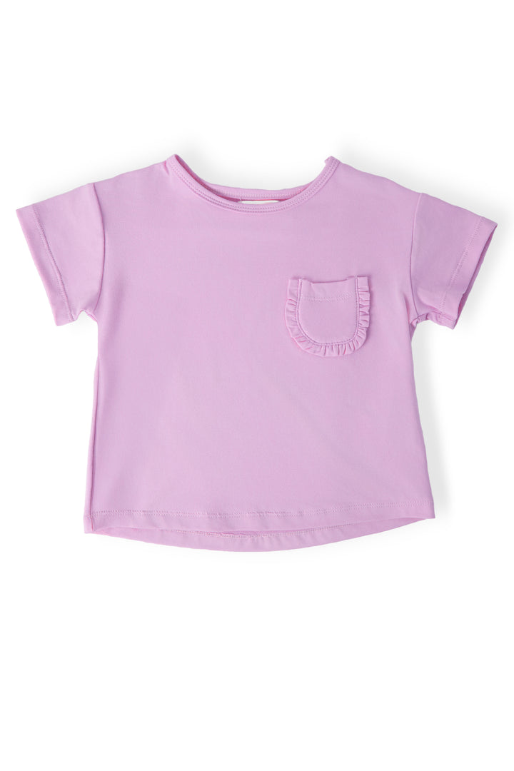 Bright Lilac Ruffle Pocket Tee-Mila & Rose ®