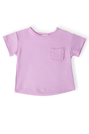 Bright Lilac Ruffle Pocket Tee-Mila & Rose ®