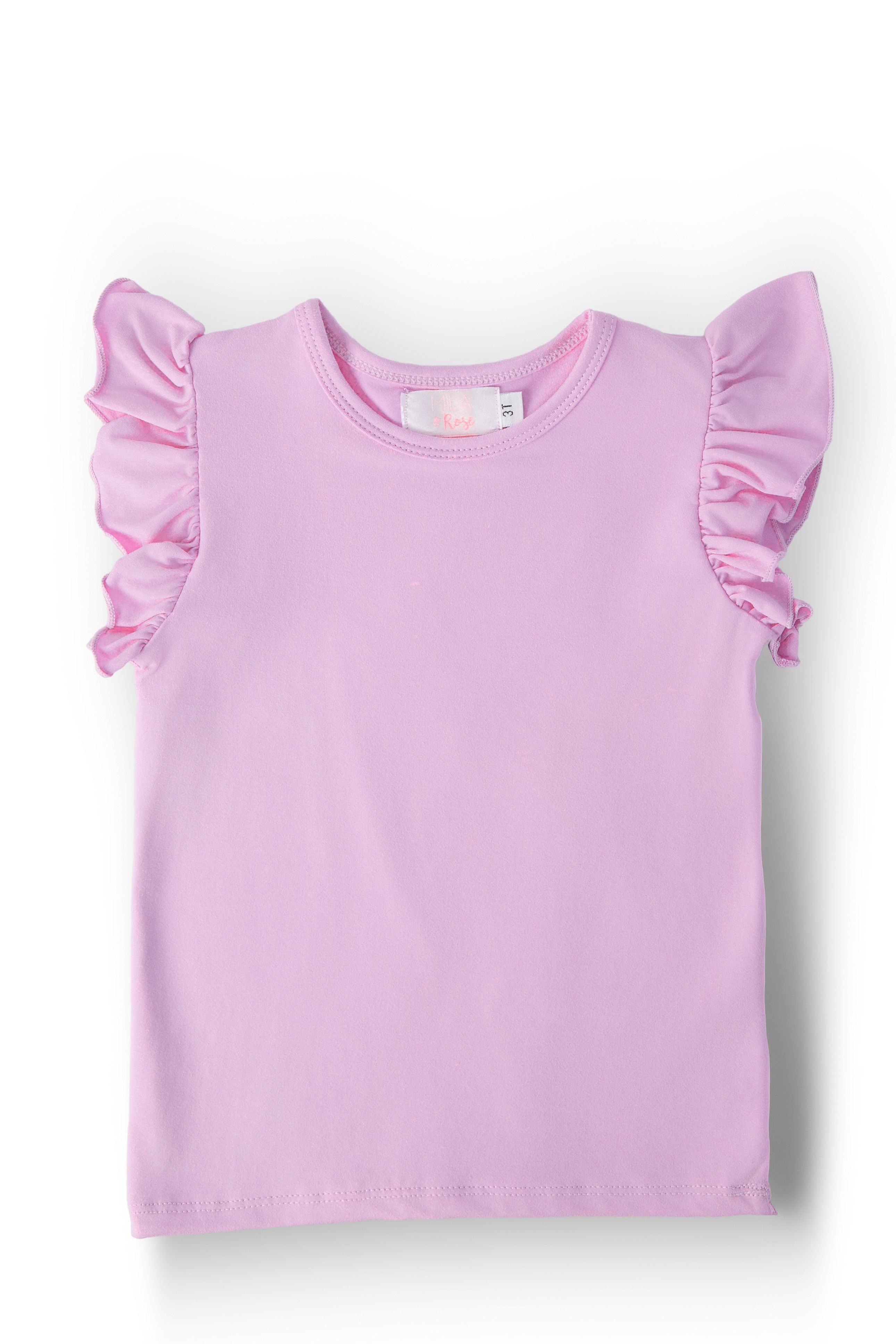 Bright Lilac S/S Ruffle Tee-Mila & Rose ®