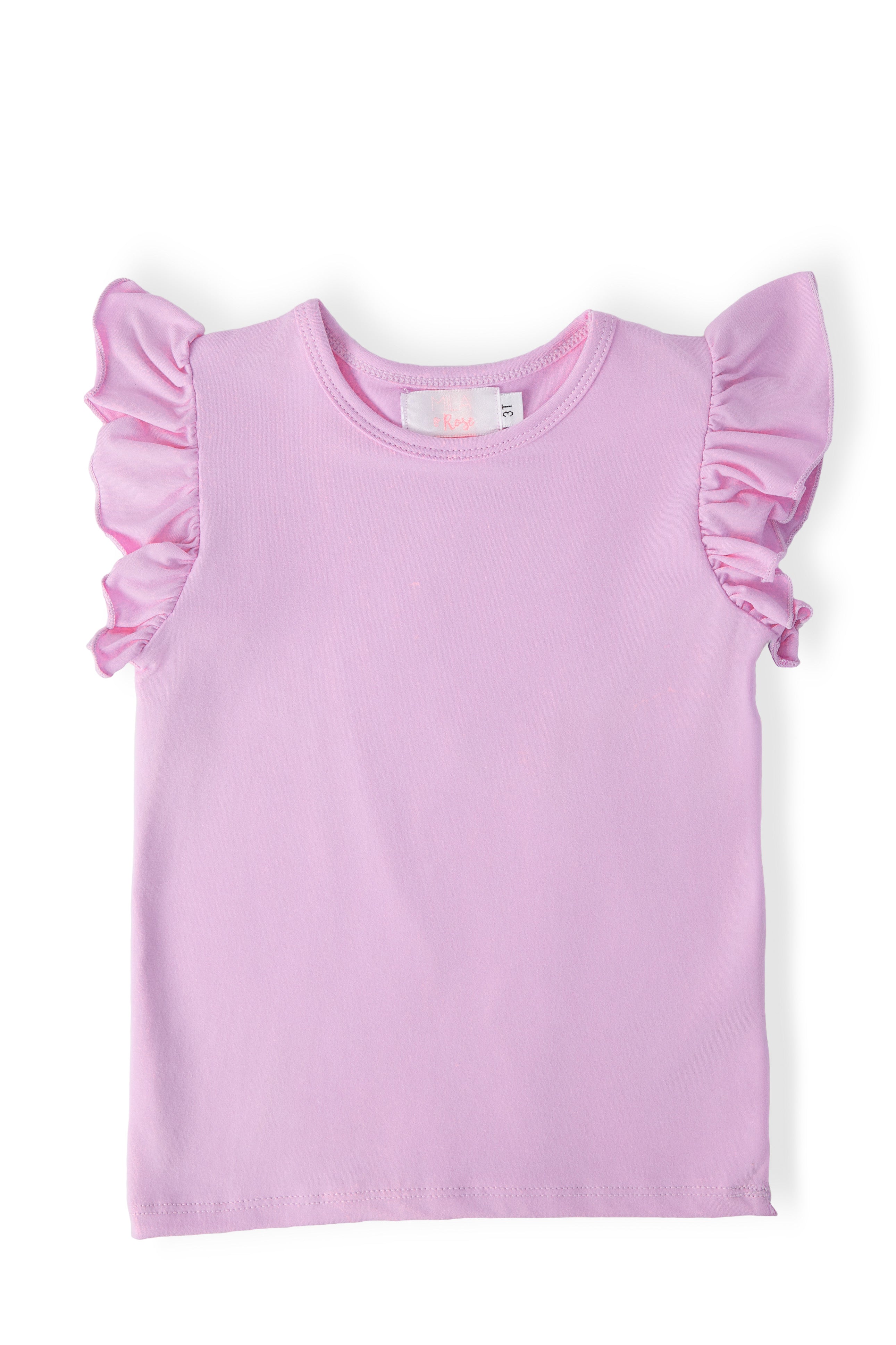 Bright Lilac S/S Ruffle Tee-Mila & Rose ®