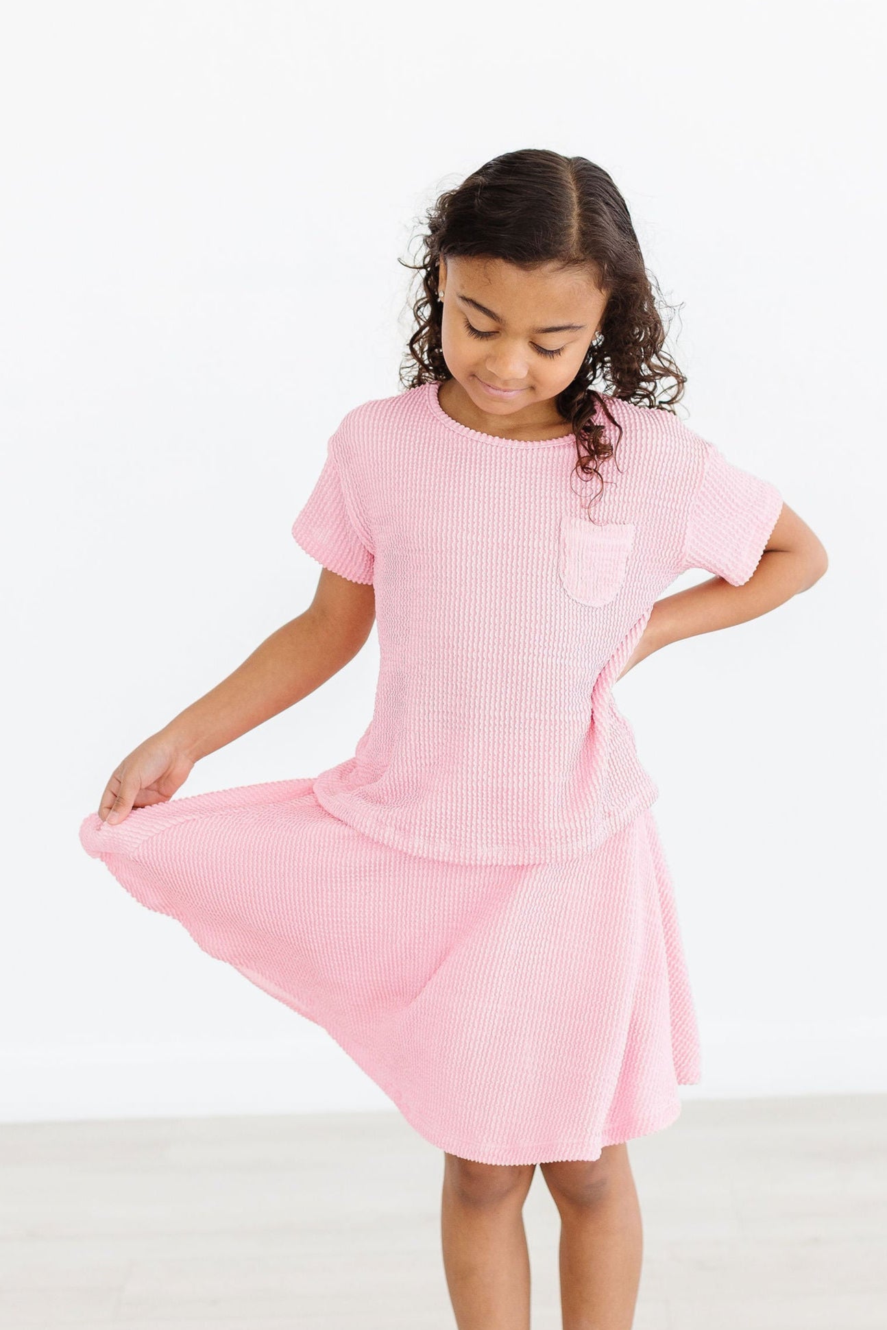 Bubblegum Pink Scrunchy Pocket Tee-Mila & Rose ®