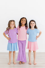 Bubblegum Pink Scrunchy Pocket Tee-Mila & Rose ®