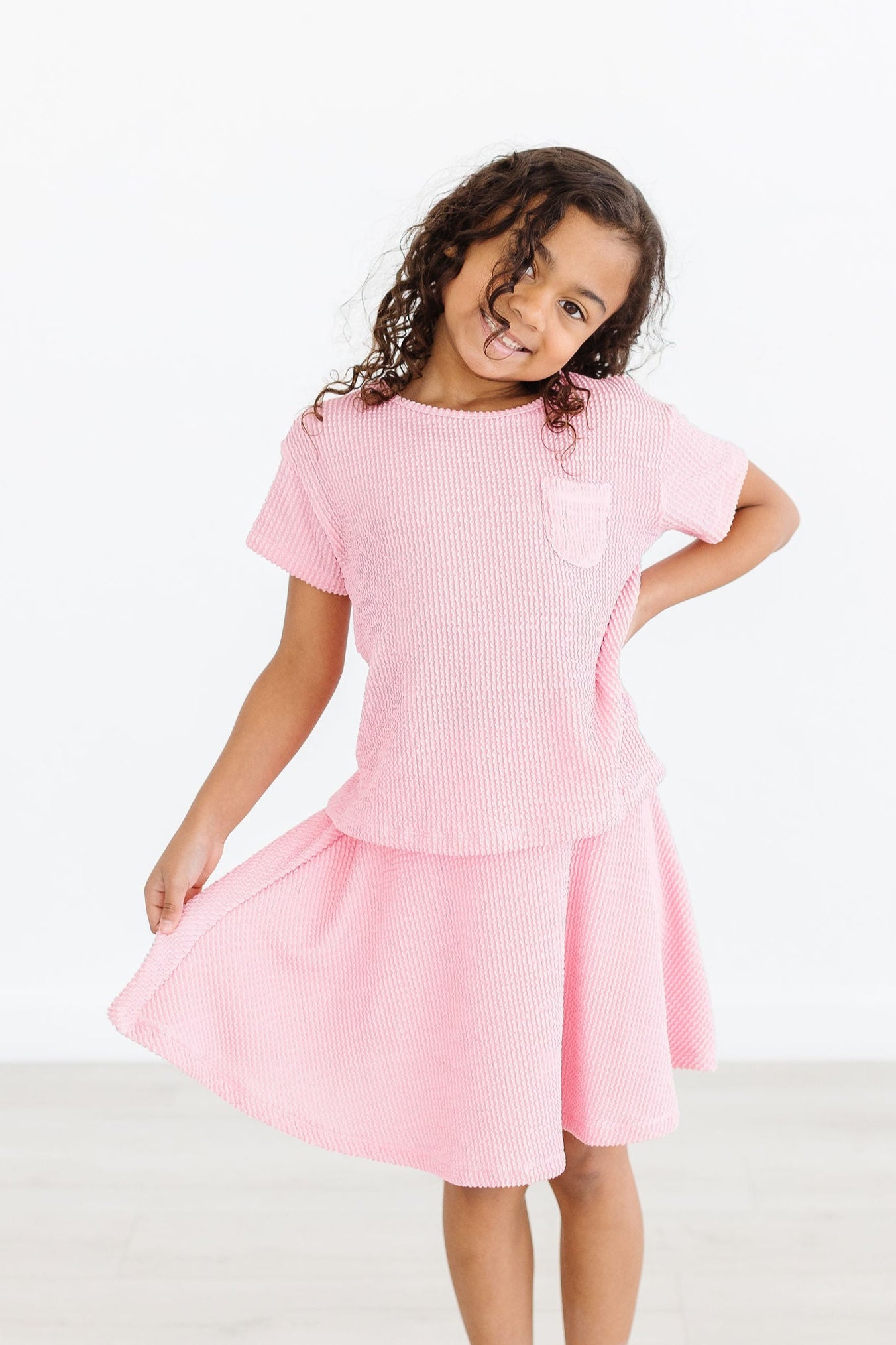 Bubblegum Pink Scrunchy Twirl Skort-Mila & Rose ®