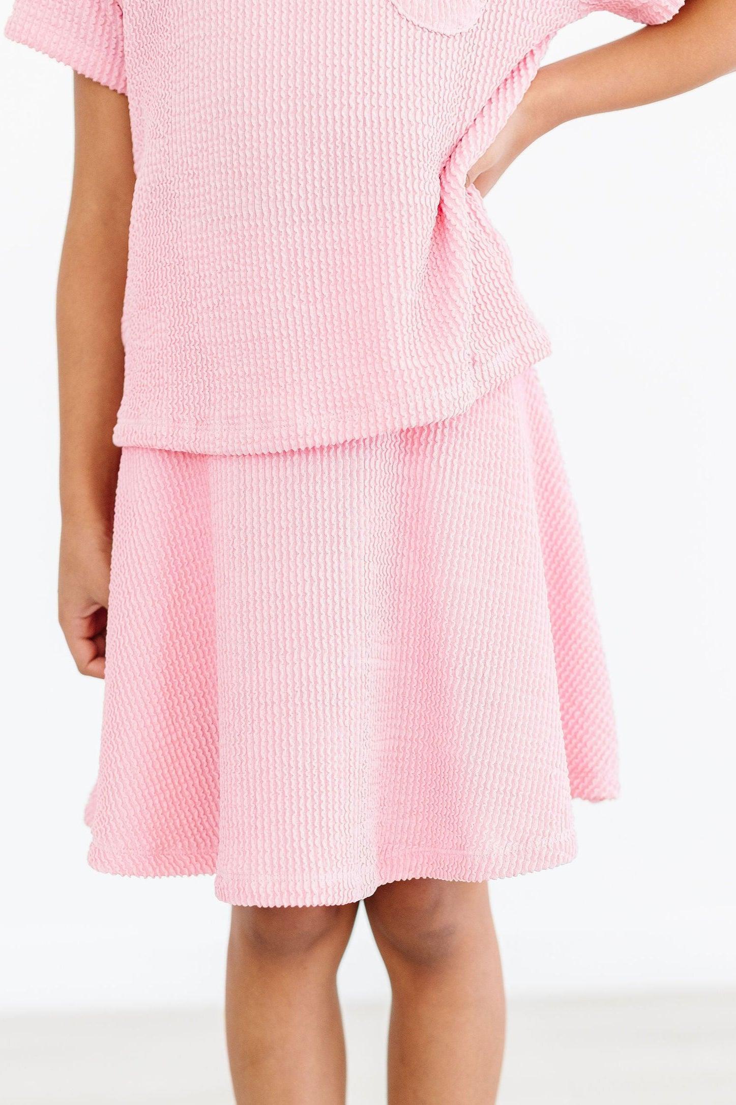Bubblegum Pink Scrunchy Twirl Skort-Mila & Rose ®