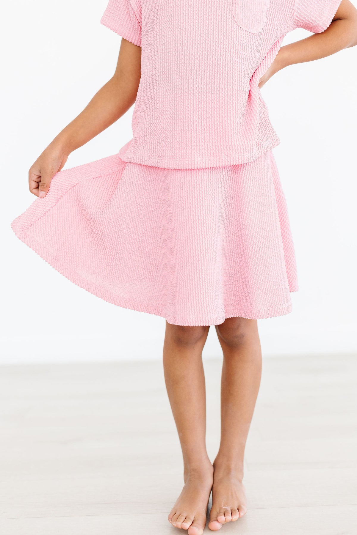 Bubblegum Pink Scrunchy Twirl Skort-Mila & Rose ®