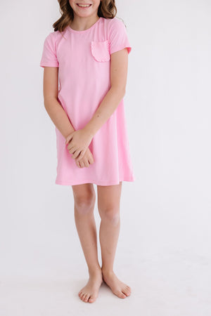 t shirt pajama dress Karl Lagerfeld Ikon T-shirt Pajama Dress | Pink