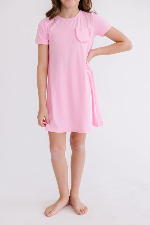pink rose t shirt dress Pink Rose Print T-shirt Dress: Soft & Comfortable Oversize Fit