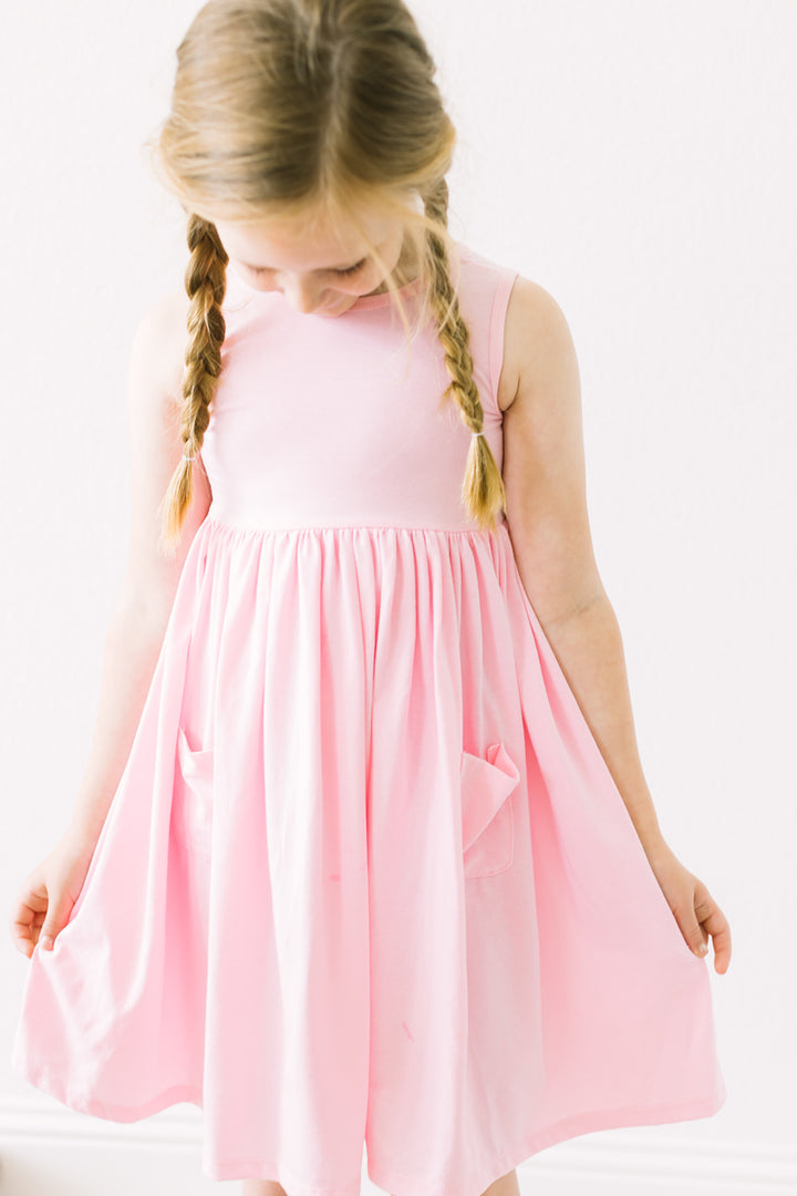 Bubblegum Pink Tank Pocket Twirl Dress-Mila & Rose ®