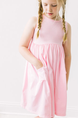Bubblegum Pink Tank Pocket Twirl Dress-Mila & Rose ®